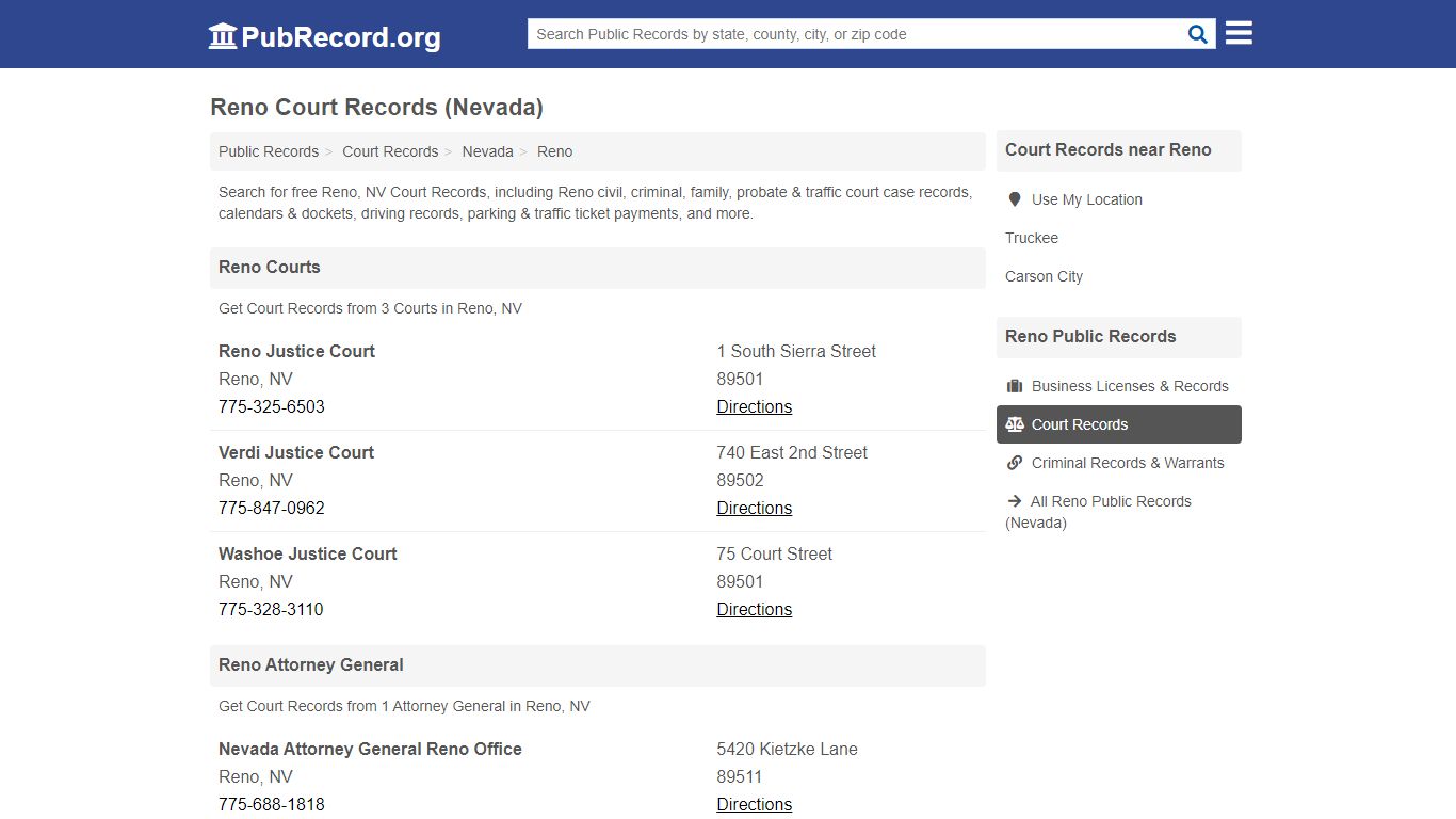 Free Reno Court Records (Nevada Court Records) - pubrecord.org